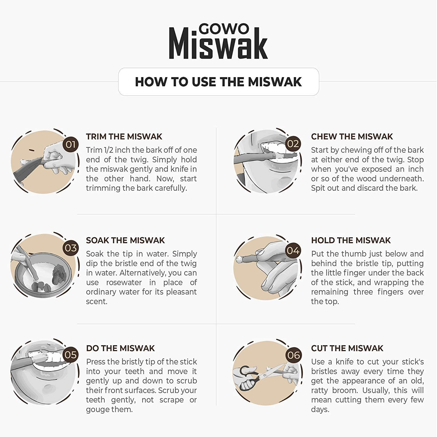 (3Pack) GOWO Miswak Sticks